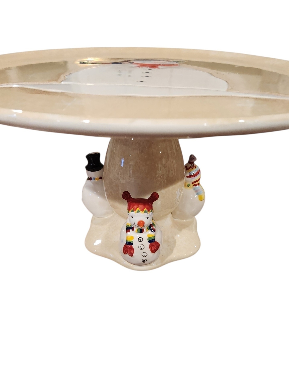 Oneida Sakura Snowmates Cream Sculptured Cake Pedestal Dessert Stand